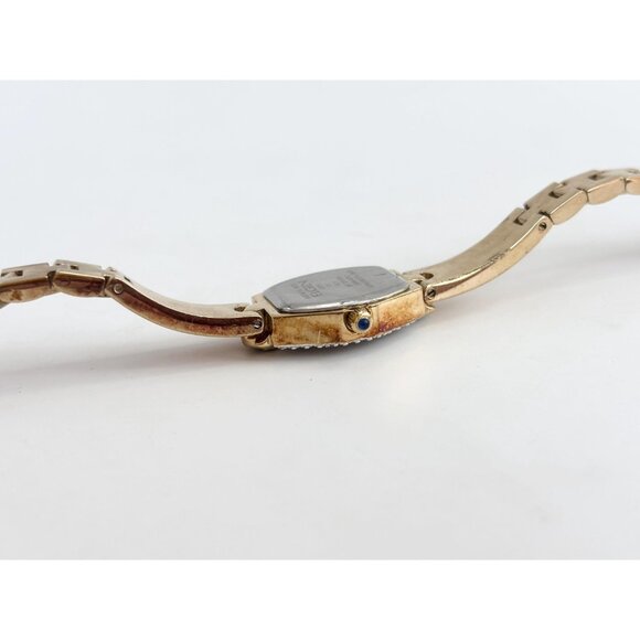 ELGIN EG075 Gold Diamond Mother of Pearl Ladies Vintage Wristwatch 17mm - WORKS! - Picture 8 of 11